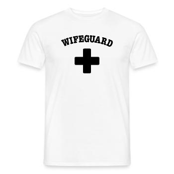 wife guard - Men's T-Shirt - white - Front - AI Model Male 178 dark (178cm)