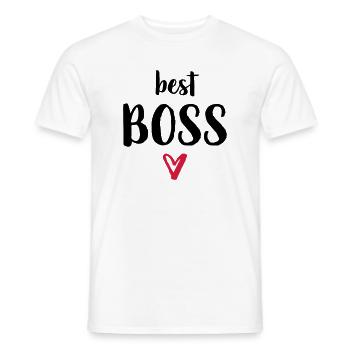 best Boss Herz Geschenk Chef - Männer T-Shirt - Weiß - Vorne - AI Model Male 178 dark (178cm)
