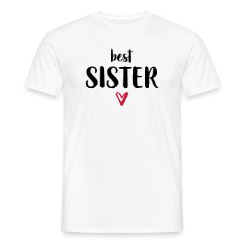 meilleure soeur je coeur cadeau soeur frères et sœurs - T-shirt homme - blanc - Devant - AI Model Male 178 dark (178cm)