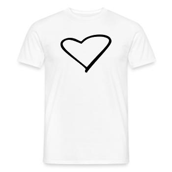 Coeur - T-shirt homme - blanc - Devant - AI Model Male 178 dark (178cm)