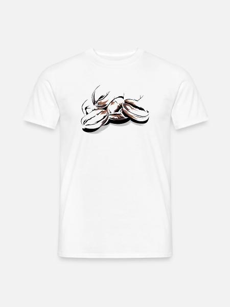 Kaffeebohnen Cafe Illustration Logo Kaffeezeit - Männer T-Shirt - Weiß