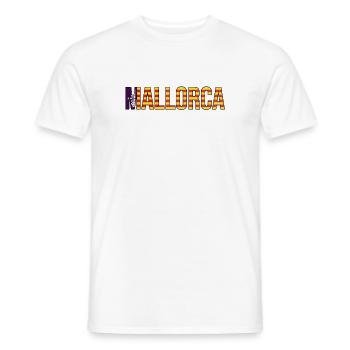 Mallorca Streifen-Schriftzug - Männer T-Shirt - Weiß - Vorne - AI Model Male 178 dark (178cm)