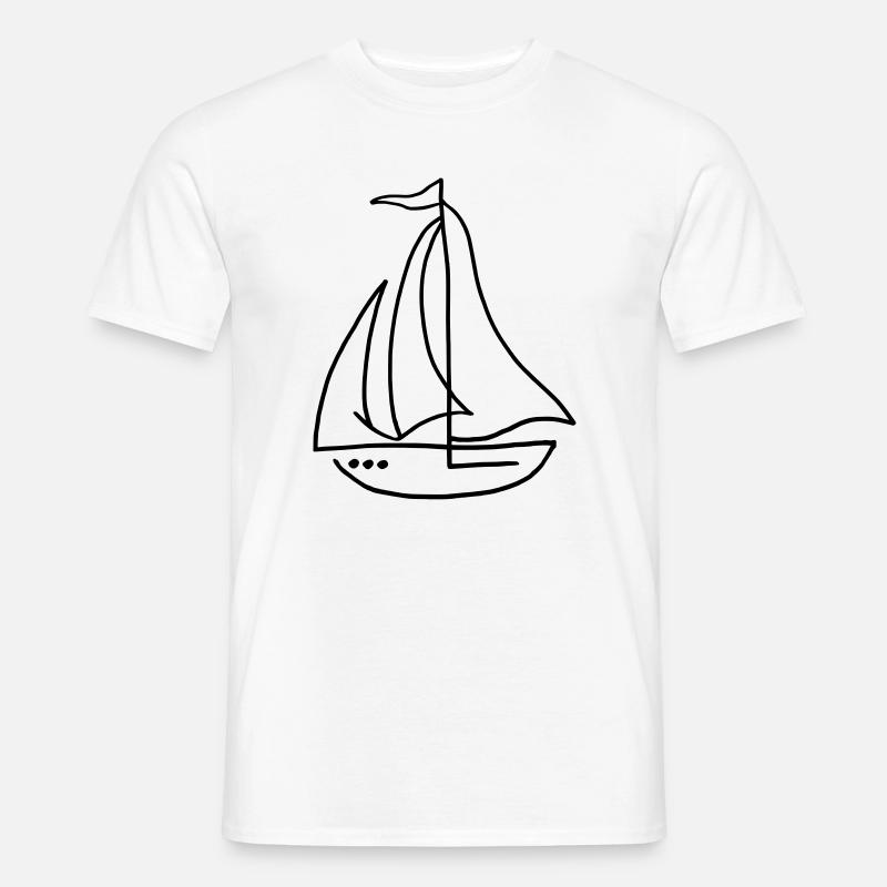 Segelboot Segelschiff - Männer T-Shirt - Weiß