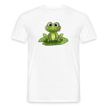 Frosch auf Seerose - Männer T-Shirt - Weiß - Vorne - AI Model Male 178 dark (178cm)