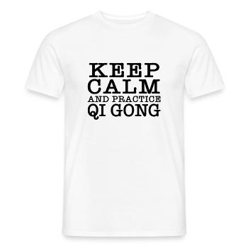 Keep Calm and Qigong Practice - Men's T-Shirt - white - Front - AI Model Male 178 dark (178cm)