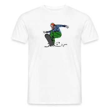 snowboarder - Men's T-Shirt - white - Front - AI Model Male 178 dark (178cm)