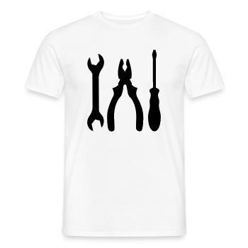 tools - Men's T-Shirt - white - Front - AI Model Male 178 dark (178cm)