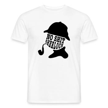 no shit sherlock - Männer T-Shirt - Weiß - Vorne - AI Model Male 178 dark (178cm)