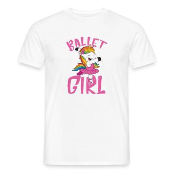 Ballet Einhorn im Glitzerlook - Männer T-Shirt - Weiß - Vorne - AI Model Male 178 dark (178cm)