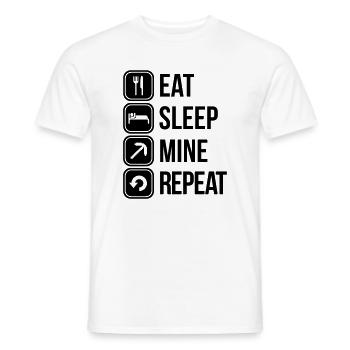 eat sleep mine repeat - T-shirt homme - blanc - Devant - AI Model Male 178 dark (178cm)