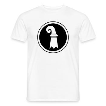 Basel flag in circle - Men's T-Shirt - white - Front - AI Model Male 178 dark (178cm)