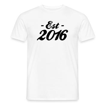 established 2016 - Men's T-Shirt - white - Front - AI Model Male 178 dark (178cm)
