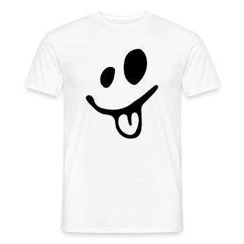 lachendes Gesicht zeigt dir die Zunge - Männer T-Shirt - Weiß - Vorne - AI Model Male 178 dark (178cm)