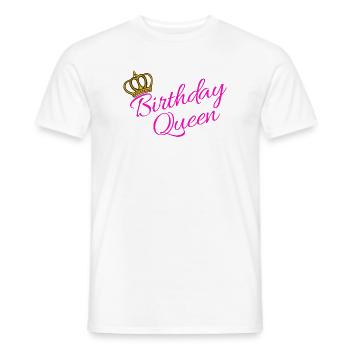 Déclaration d'anniversaire de partenaire reine drôle - T-shirt homme - blanc - Devant - AI Model Male 178 dark (178cm)