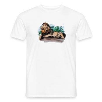 Majestätischer Löwe in Naturkulisse - Männer T-Shirt - Weiß - Vorne - AI Model Male 178 dark (178cm)