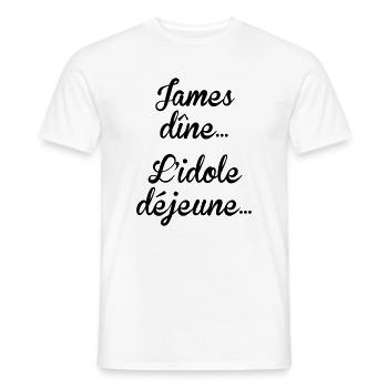 James dîne, l'idole déjeune - T-shirt homme - blanc - Devant - AI Model Male 178 dark (178cm)
