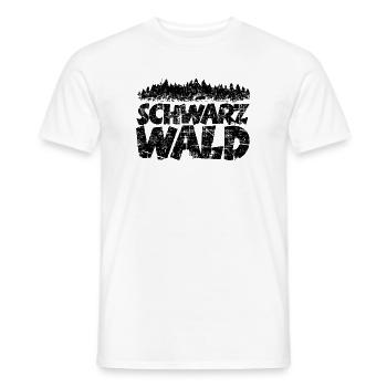 Schwarzwald mit Wald (Vintage/Schwarz) - Männer T-Shirt - Weiß - Vorne - AI Model Male 178 dark (178cm)