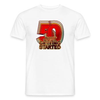50th birthday - Men's T-Shirt - white - Front - AI Model Male 178 dark (178cm)