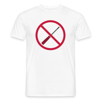 keine schraubenzieher verboten schild hinweis mech - Männer T-Shirt - Weiß - Vorne - AI Model Male 178 dark (178cm)