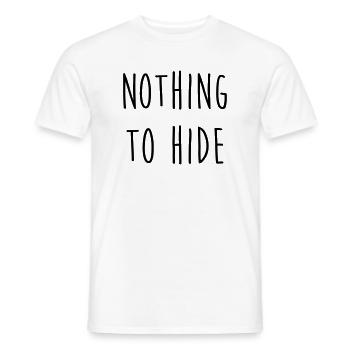 Nothing to Hide - T-shirt homme - blanc - Devant - AI Model Male 178 dark (178cm)