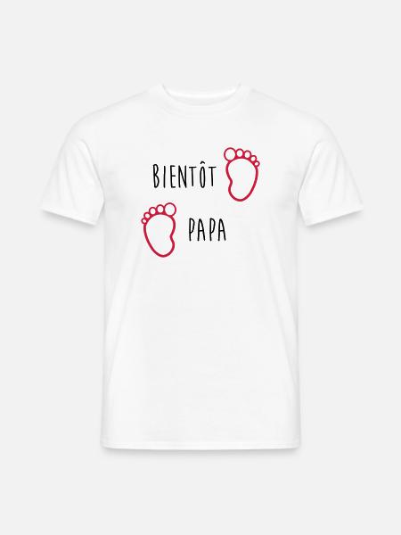 Bientôt Papa / Bébé / Naissance / Enceinte / Baby - T-shirt homme - blanc