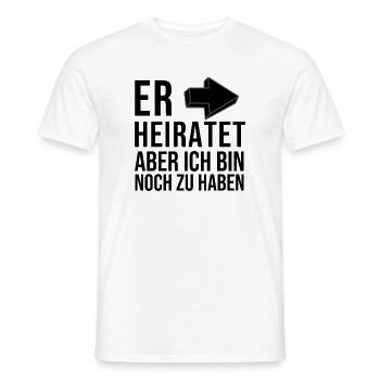 Il se marie – je suis toujours disponible - T-shirt homme - blanc - Devant - AI Model Male 178 dark (178cm)