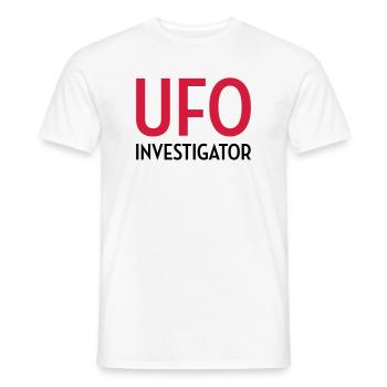Ovni Ufo Extraterrestre Espace Geek Planète - T-shirt homme - blanc - Devant - AI Model Male 178 dark (178cm)
