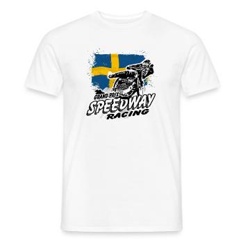 Speedway Racing - Sweden Flag - T-shirt homme - blanc - Devant - AI Model Male 178 dark (178cm)