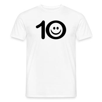 Zum Zehnten: 10 mit Lächel-Gesicht - Männer T-Shirt - Weiß - Vorne - AI Model Male 178 dark (178cm)
