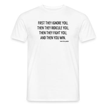 Quote - Life - Love - Happiness - Citation - Zitat - Men's T-Shirt - white - Front - AI Model Male 178 dark (178cm)