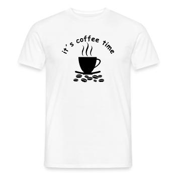 Kaffee Büro Schrift - Männer T-Shirt - Weiß - Vorne - AI Model Male 178 dark (178cm)