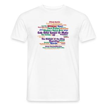 Sci Fi Wortwolke mit 42 - Männer T-Shirt - Weiß - Vorne - AI Model Male 178 dark (178cm)