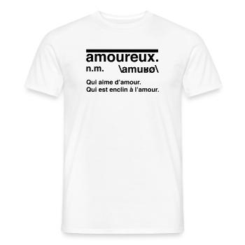 Définition amoureux style dictionnaire - T-shirt homme - blanc - Devant - AI Model Male 178 dark (178cm)
