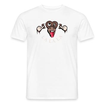 funny monkey lalala symbol illustration tongue - Men's T-Shirt - white - Front - AI Model Male 178 dark (178cm)
