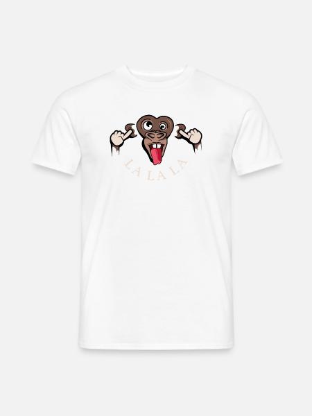 funny monkey lalala symbol illustration tongue - Men's T-Shirt - white