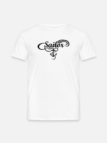 Sailor Anker Waves Segler Segel Segeln - Männer T-Shirt - Weiß