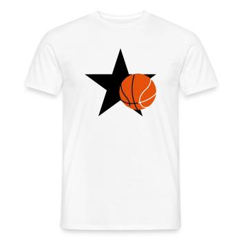 Basketball - Basket Ball - Game - Sport - Player - Men's T-Shirt - white - Front - AI Model Male 178 dark (178cm)