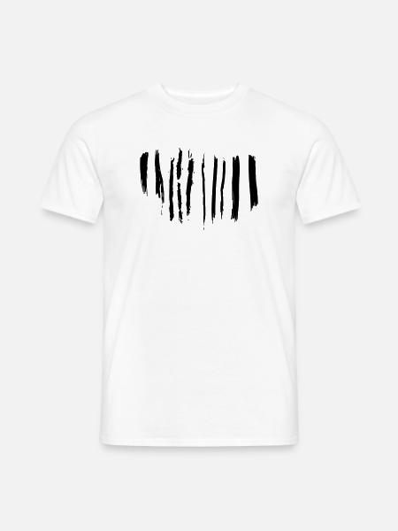 Schwarz-weiße Pinselstriche - Männer T-Shirt - Weiß