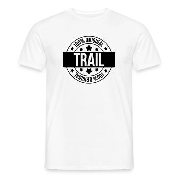 Running / Jogging / Run / Trail / Sport - Men's T-Shirt - white - Front - AI Model Male 178 dark (178cm)