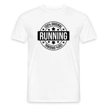 Running / Jogging / Run / Trail / Sport - Men's T-Shirt - white - Front - AI Model Male 178 dark (178cm)