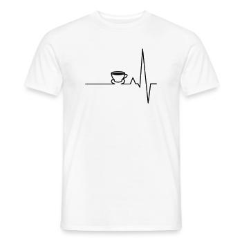 EKG Kaffee Herzschlag - Männer T-Shirt - Weiß - Vorne - AI Model Male 178 dark (178cm)