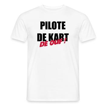 Go-Kart / Karting / Kart / Fahrer - Männer T-Shirt - Weiß - Vorne - AI Model Male 178 dark (178cm)