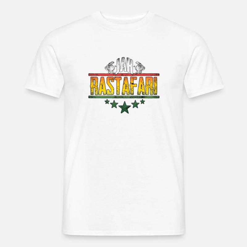 Jah Rastafari Affirmation Design - Männer T-Shirt - Weiß