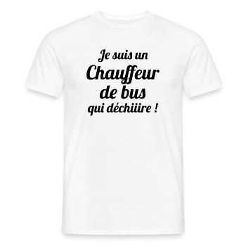 Bus / Busfahrer / Arbeit / Job - Männer T-Shirt - Weiß - Vorne - AI Model Male 178 dark (178cm)