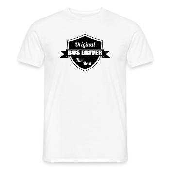Bus / Busfahrer / Arbeit / Job - Männer T-Shirt - Weiß - Vorne - AI Model Male 178 dark (178cm)