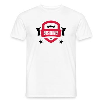 Bus / Busfahrer / Arbeit / Job - Männer T-Shirt - Weiß - Vorne - AI Model Male 178 dark (178cm)