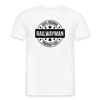 Railway Railwayman Cheminot Train Eisenbahn - Men's T-Shirt - white - Front - AI Model Male 178 dark (178cm)