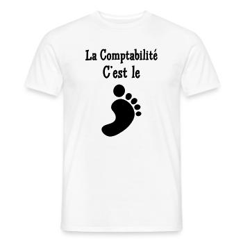 comptable / comptabilité / argent / Finance / Euro - T-shirt homme - blanc - Devant - AI Model Male 178 dark (178cm)