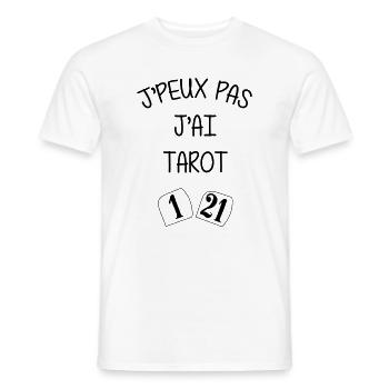 Tarot - Jeu de Cartes - Jouer - Game - Drôle - T-shirt homme - blanc - Devant - AI Model Male 178 dark (178cm)