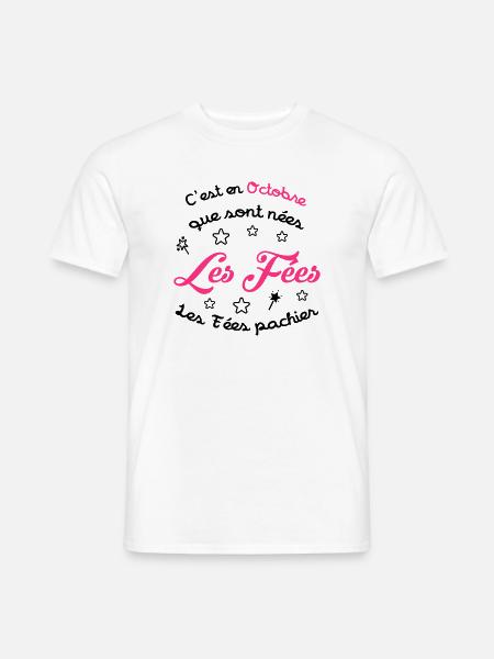 fille / fée / princesse / bébé - T-shirt homme - blanc